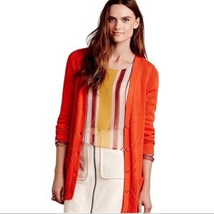 Anthropologie Moth Cotton/Cashmere Long Cardigan